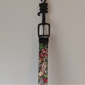 🔥 Y2K Era Ed Hardy Tattoo Art Men's Leather Belt, reversible size 36. NWT. 🔥